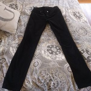 Black velvet skinny pants